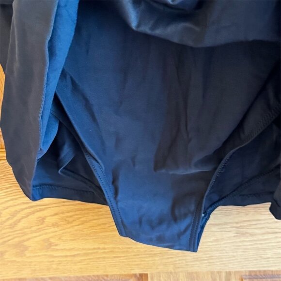 It Figures! Women's Plus Size 26W 3X Black Gold Striped Swimdress Like New - Picture 5 of 8